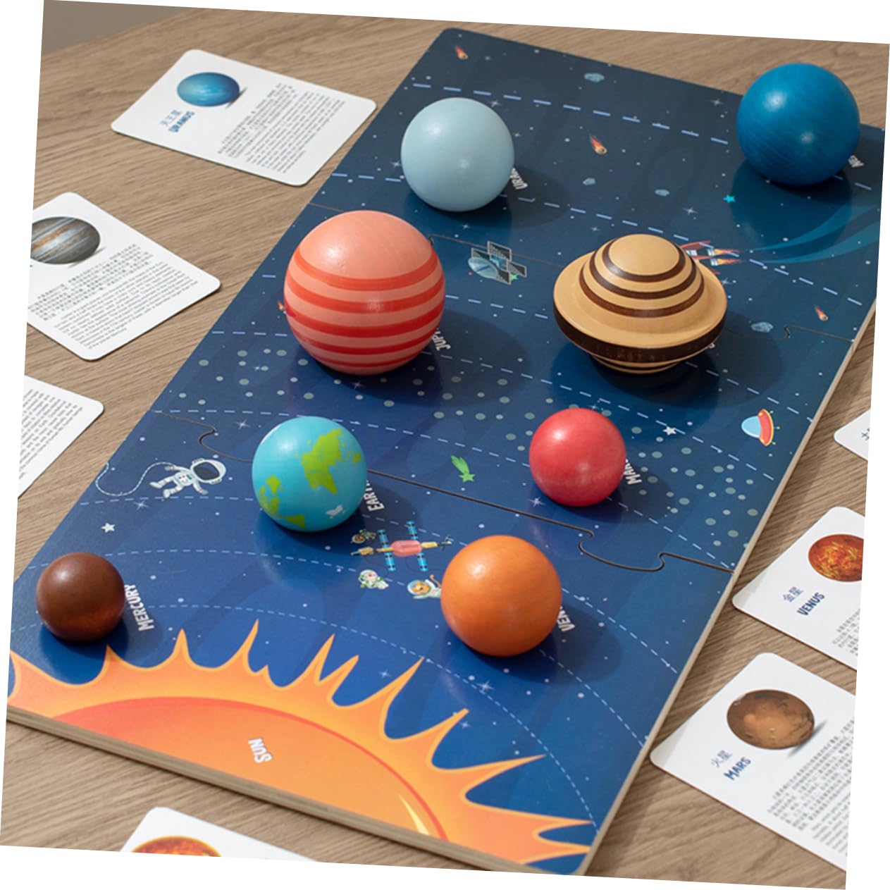 Hohopeti Rompecabezas del Sistema Solar para Niños 1 Set de Madera Juego Educativo de Reconocimiento de Formas E Inteligencia Interactivo para Aprendizaje Espacial