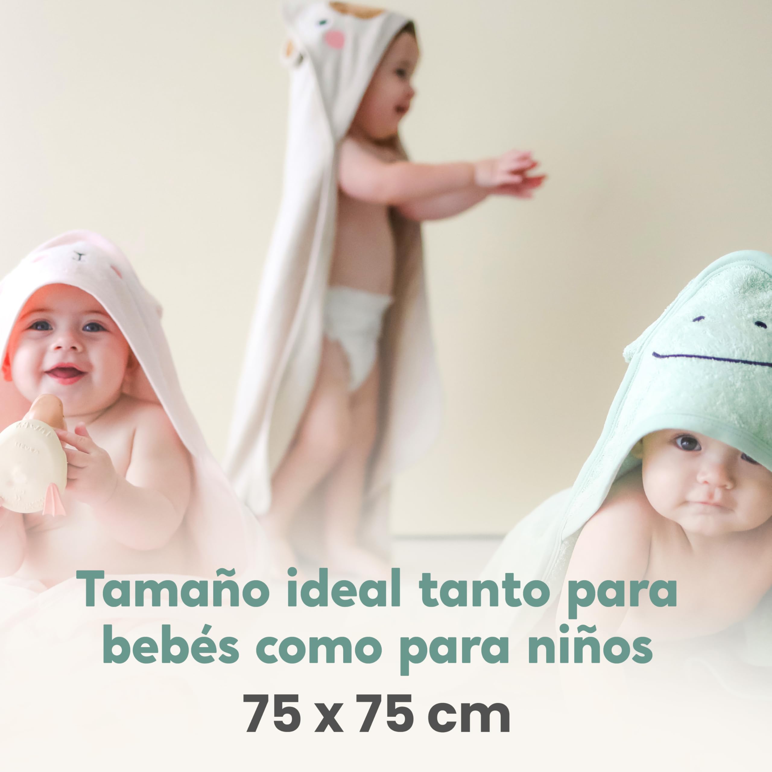 CuddleBug Set de Capa de Baño con Capucha y Manopla para Bebé - 100% Algodón Rizo Premium - Toalla Infantil Ultra Suave y Absorbente para Recién Nacidos y Niños (85 x 85 cm) - Lamb — view 2