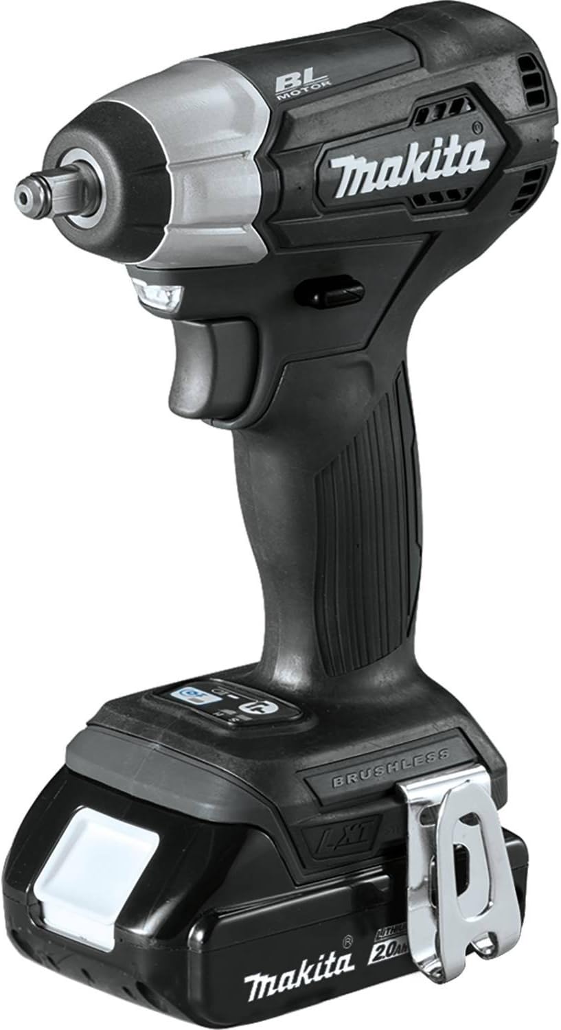 Makita XWT12RB 18V LXT Lithium-Ion Sub-Compact Brushless Cordless 3/8" Sq. Drive Impact Wrench Kit (2.0Ah)
