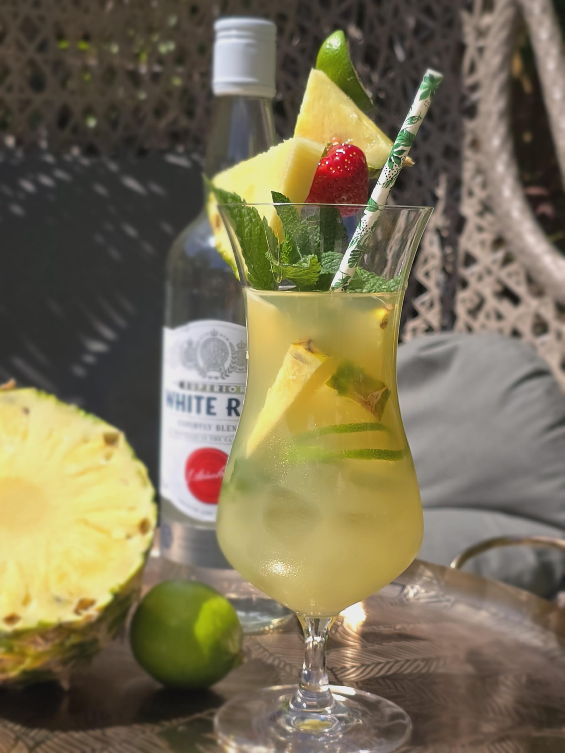 DIAMANTE Pina Colada Gläser, große Hurricane-Cocktailgläser, bleifrei, Kristall, 2 Stück