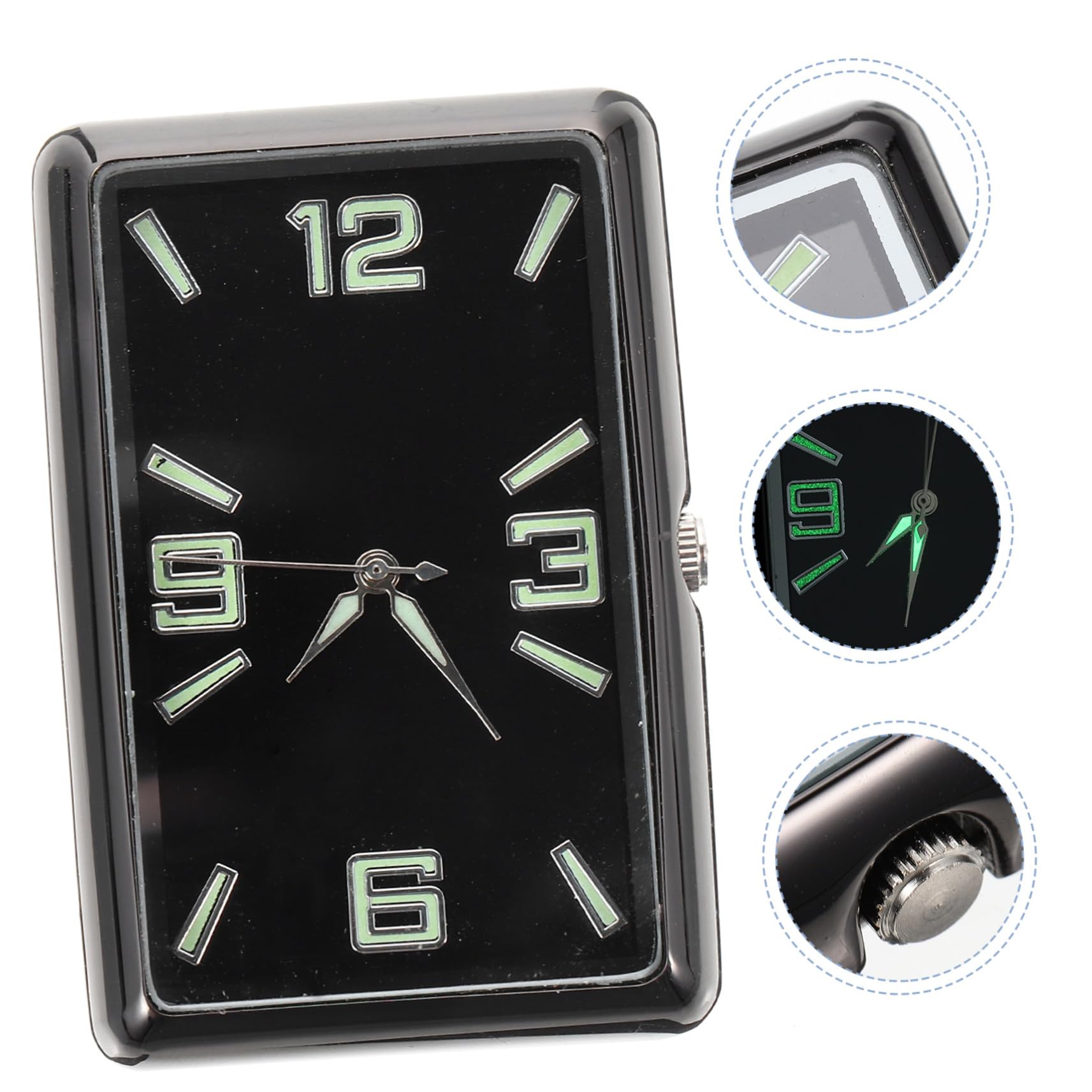 Reloj Negro Analógico para Adhesivo Pequeño Salpicadero, de Coche