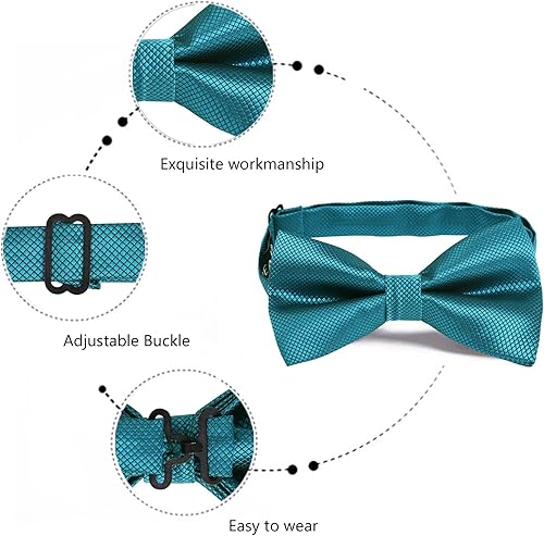 Miniatura 5 de Alizeal Mini cuadrados de color sólido para hombre, pajaritas preatadas formales, cuadrado de bolsillo, juego de gemelos para boda, fiesta, negocios