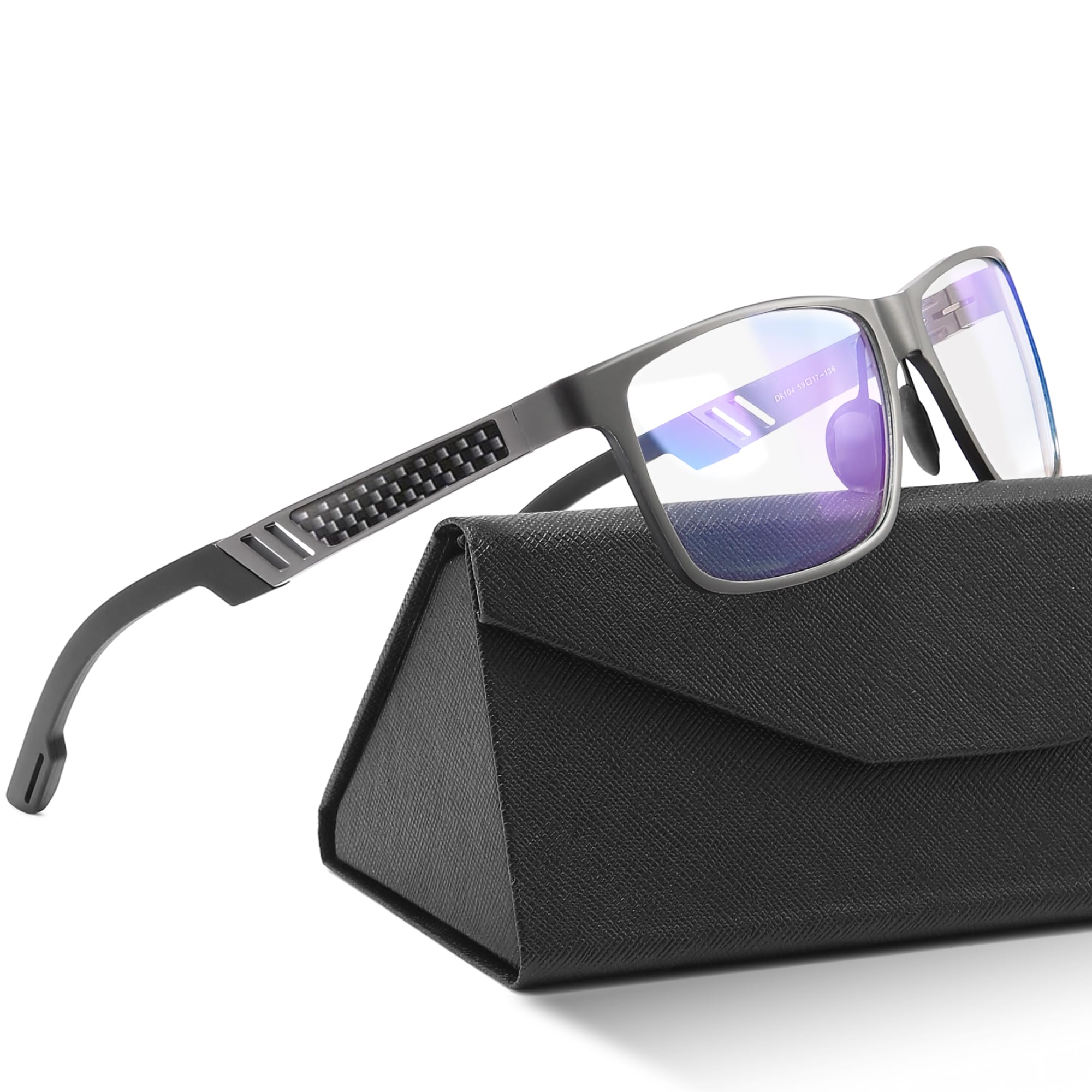 IBOANN Blue Light Glasses for Men - Lightweight Al-Mg Metal