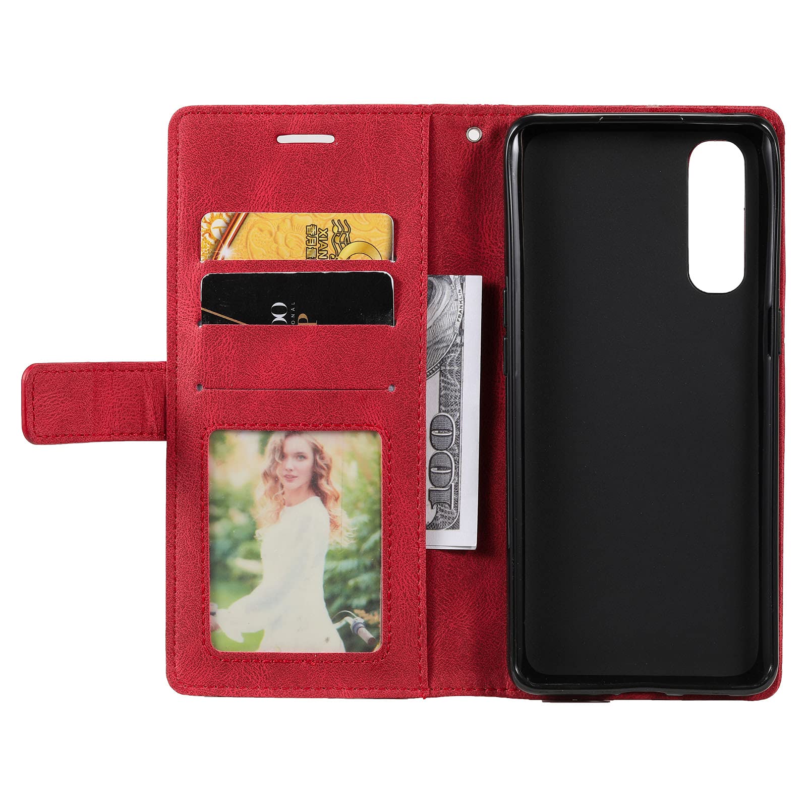 SONWO Cover per Oppo Find X2 PRO, Flip Caso in PU Pelle Case Cover Portafoglio Custodia per Oppo Find X2 PRO, [Kickstand] [Slot per Schede], Marrone