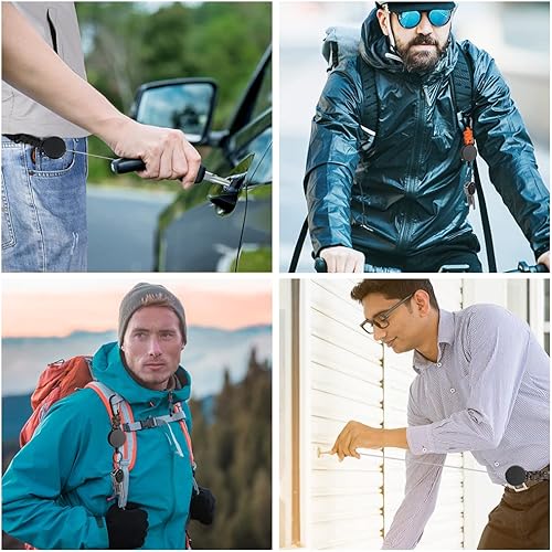 Miniatura 7 de Paquete de 3 llaveros retráctiles, carrete retráctil de alta resistencia, carrete de clip de identificación retráctil con cable de acero y clip de