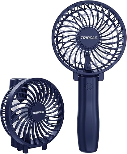 Miniatura 8 de TriPole Mini ventilador plegable portátil de mano, ventilador personal recargable de 3 velocidades, pequeños ventiladores de escritorio USB,