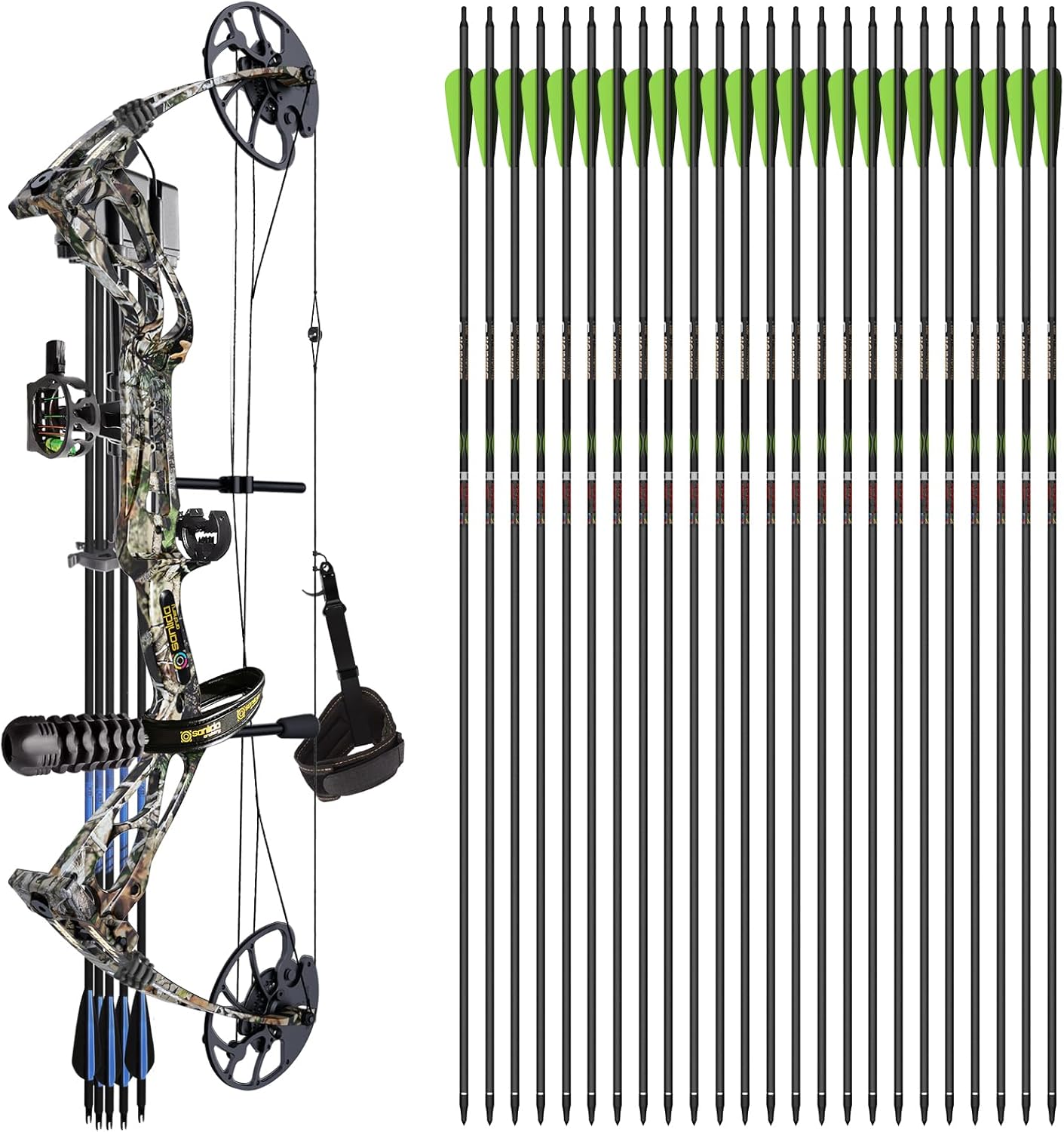 Dragon X8 Compound Bow Kit and 24Pcs Dragon 9 Carbon Arrows