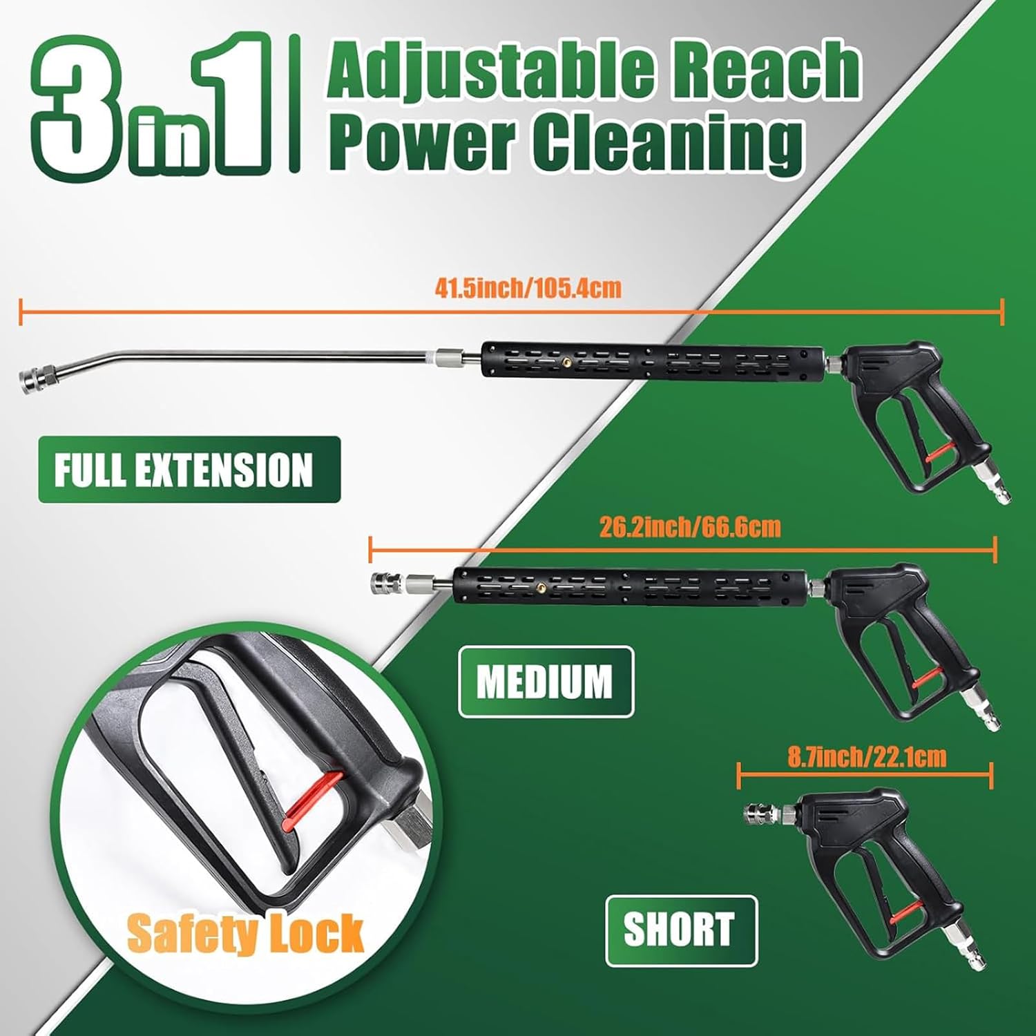 High Pressure Water Hose Attachment Thread 360 Degree Rotating Adjustable Nozzle for Watering Plant Outdoor Landscaping Ergonomic Garden Hose Nozzle