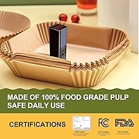 Vista 5 de Forros de freidora de aire de 2 cuartos para Mini Freidora de Aire CHEFMAN de 2 cuartos, Forros de freidora de aire desechables pequeños de 2