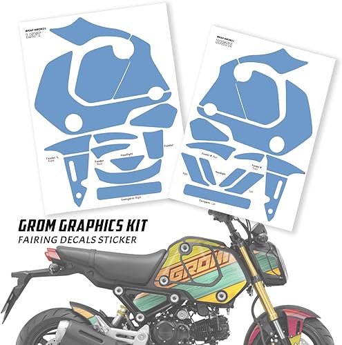 Miniatura 4 de MC MOTOPARTS Juego de calcomanías gráficas adhesivas para carenado Compatible con Grom 125 2021 2022 2023 MSX 125 21 22 (Madera pintada)