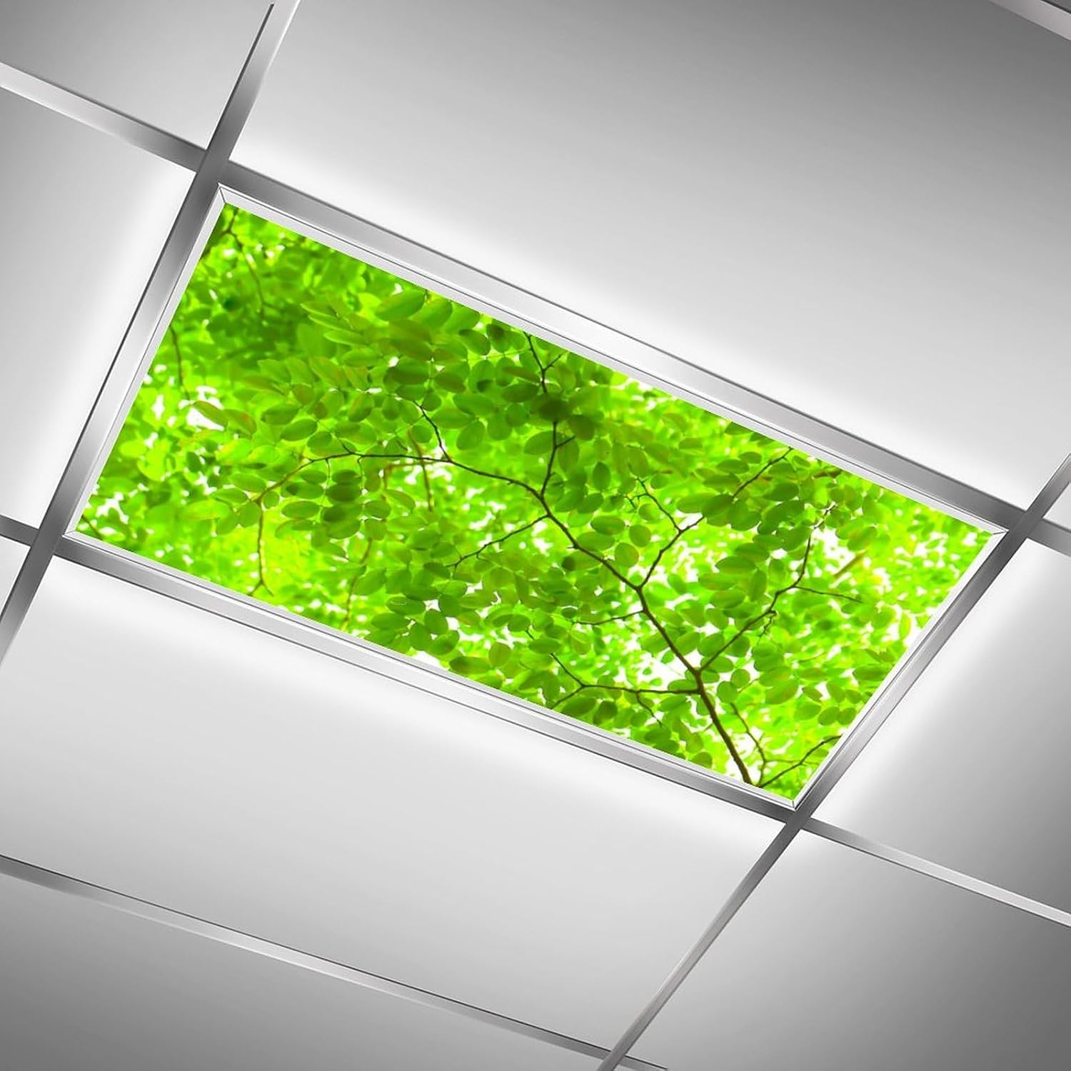 2 Pack Fluorescent Light Cover for Ceiling Light Classroom- Tender Green Magnetic Light Cover Fluorescent Light Shade Panel, Decorative Film Filter for Reducing Harsh Glare Flicker Home Decorations image 2