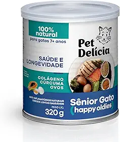 Pet Delícia Sênior Gato 320g, Alimentação Natural para Longevidade e Vitalidade