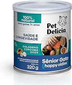 Pet Delícia Sênior Gato 320g, Alimentação Natural para Longevidade e Vitalidade