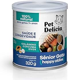 Pet Delícia Sênior Gato 320g, Alimentação Natural para Longevidade e Vitalidade