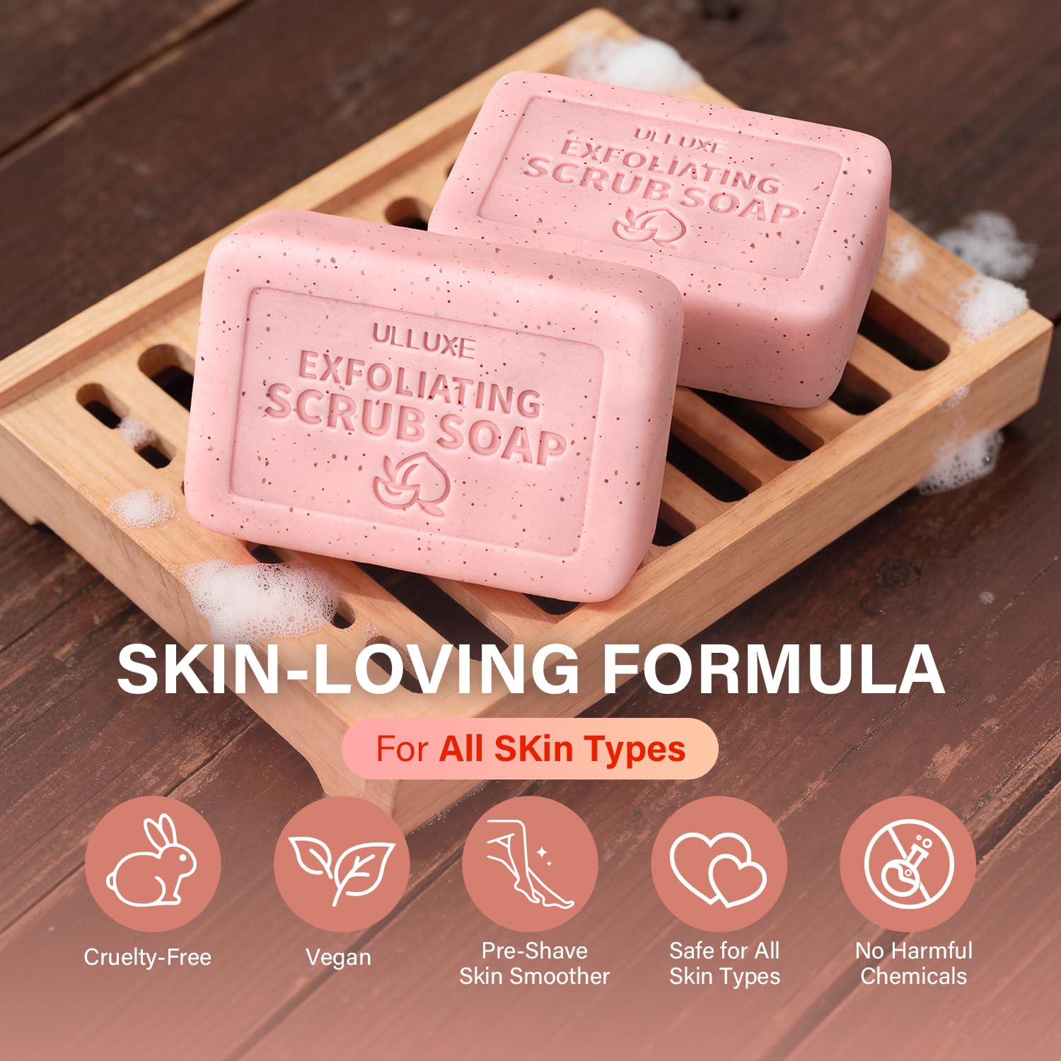 Body Scrub Soap Bar, Pre-Shave Exfoliating Bar Soap Cleanse, Smooth Skin