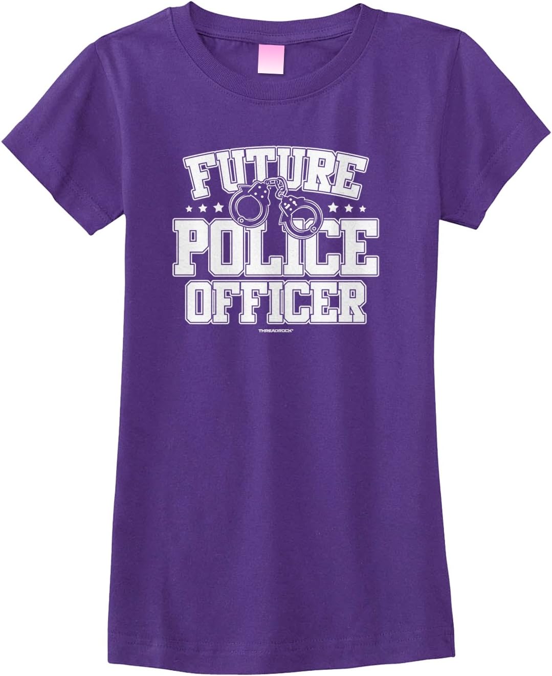 Threadrock Big Girls' Future Police Officer Fitted T-Shirt
