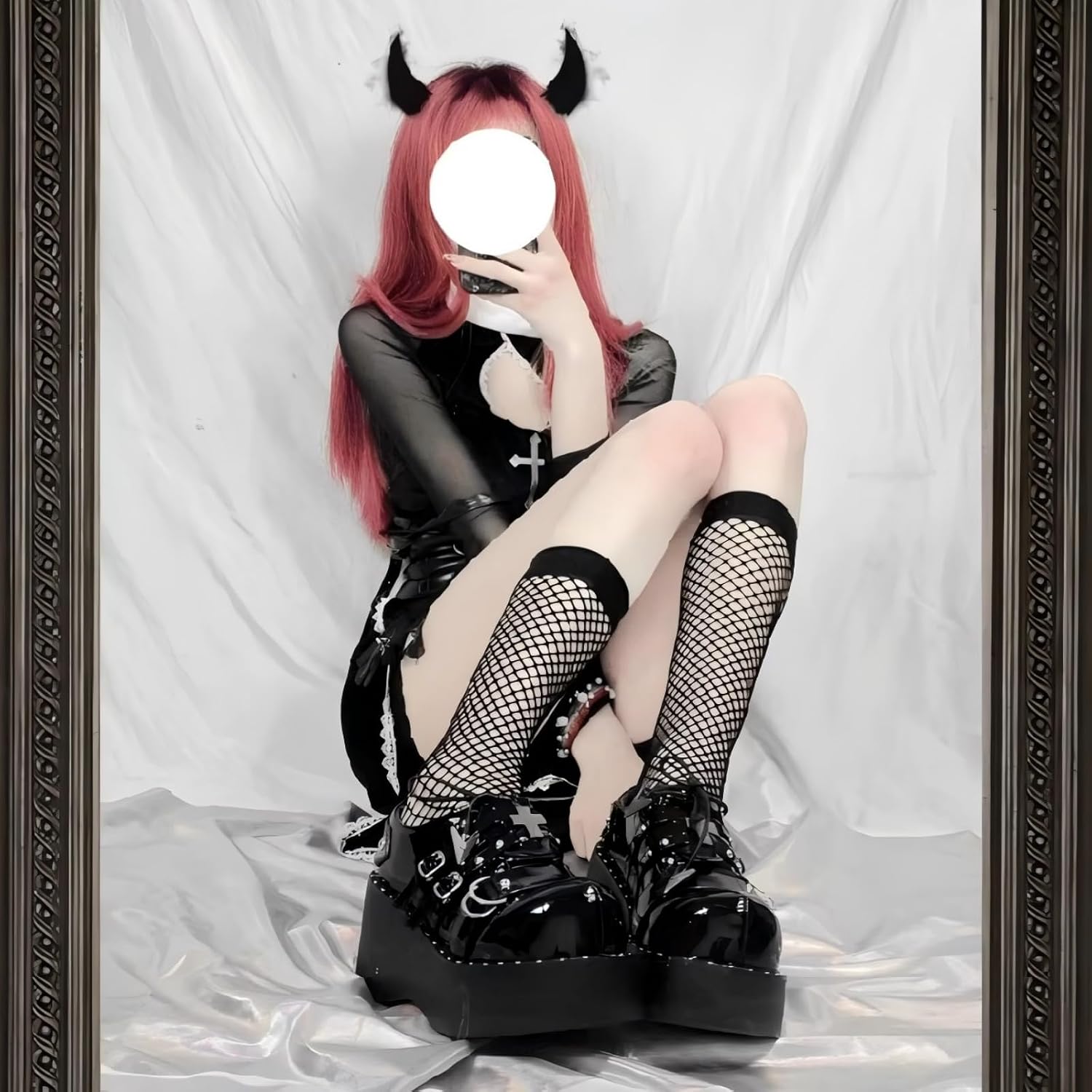GURURU Lolita Y2K Subculture Punk Chunky Platform Shoes, Edgy and Stylish
