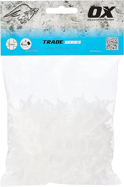 OX Trade Cross Shaped Tile Spacers - 2mm (250 pcs)
