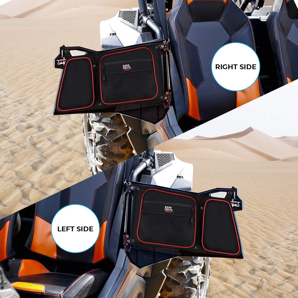 KEMIMOTO Rear Door Bags, Upgraded Capacity 1680D UTV Storage Bags with Knee Pads Water-resistant Zipper Compatible with 2014-2023 Polaris RZR XP 4 1000, XP 4 900, 4 Door Turbo