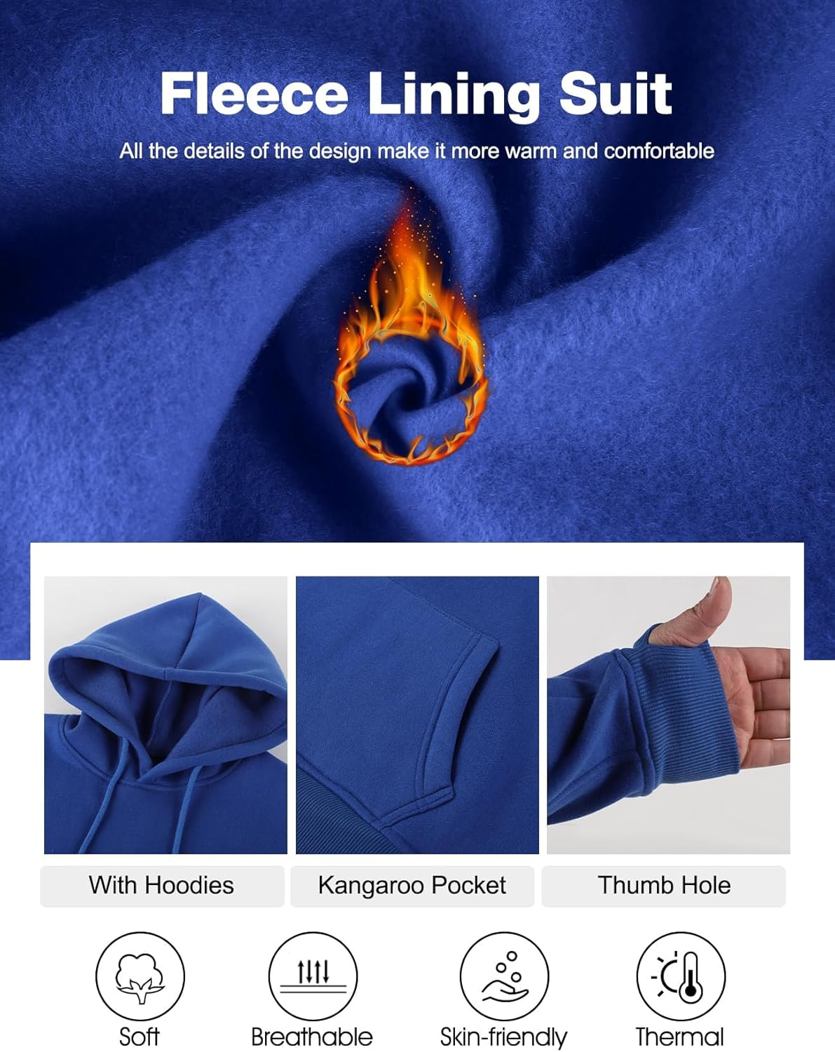 Flygo Womens Fleece 2 Piece Outfits Sweatsuit Crop Pullover Sweatshirt Joggers Pants Tracksuit Set - Image 6