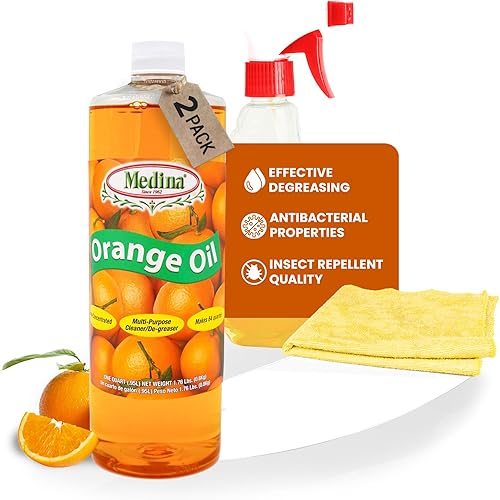 Miniatura 9 de Medina Limpiador de aceite naranja y concentrado desengrasante  Limpiador multiusos  Desengrasante de cítricos naranjas  Uso automotriz en el hogar