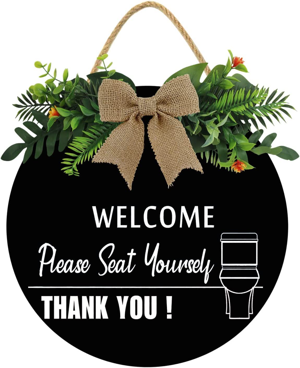 Washroom Toilet Bathroom WC Sign Door Accessories Wall Sticker Home Decor,Bathroom Hanging Wall Art Sign Home or Office Bathroom Door Decor 11 inch