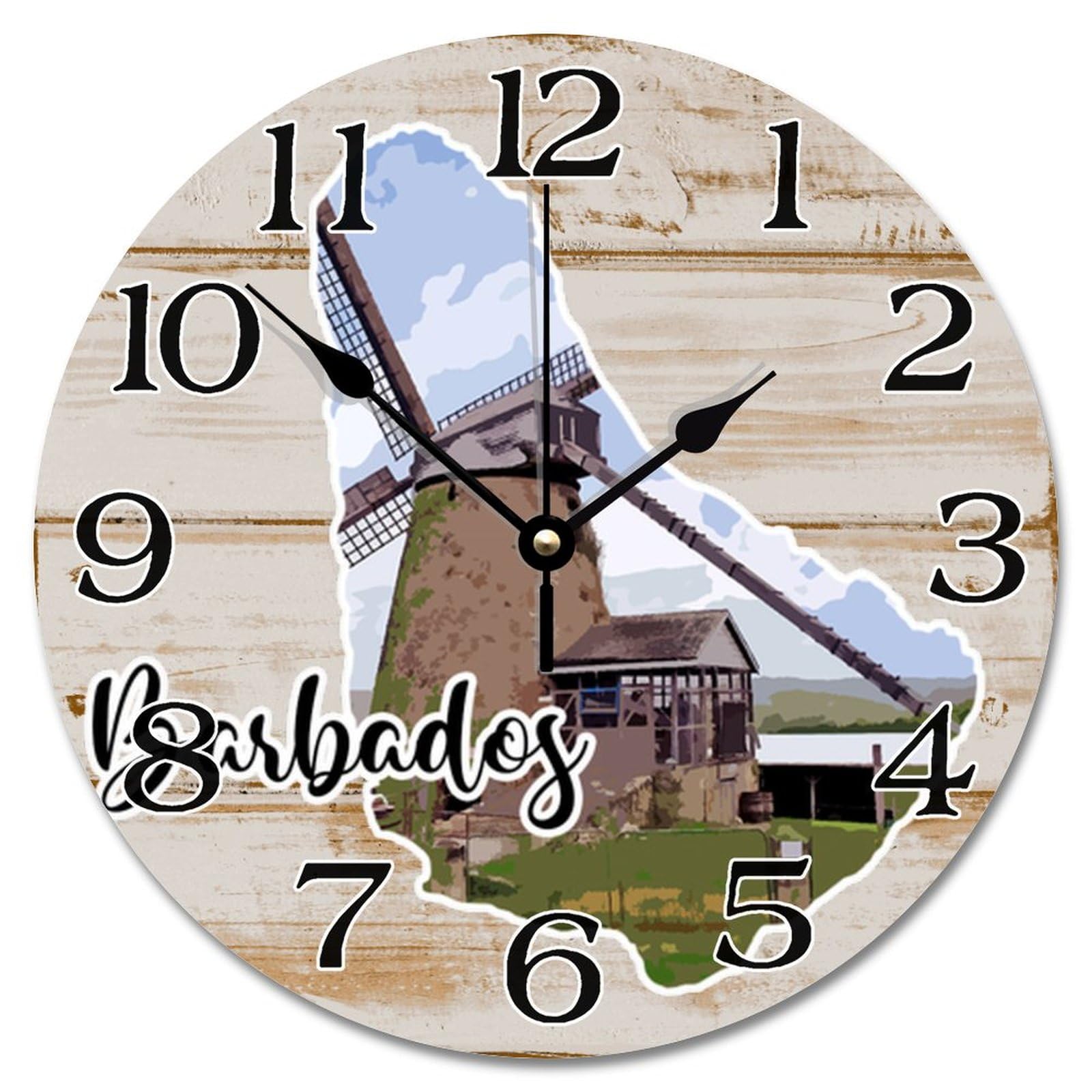 Horloge murale Barbade ronde 30cm silencieuse pour salon