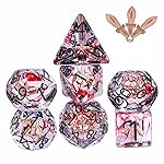 UDIXI 7PCS Polyhedral Dice Set D&D, 7-Die Resin DND Dice Set Dagger Design for Role Playing Games as RPG Tabletop Games (Rogue)