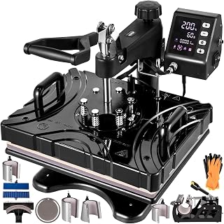Máquina de prensado en caliente 8 en 1 10 en 1, 12X15 pulgadas, rojo, negro, blanco, diseño oscilante de 360 ​​grados, sublimación for taza con tapa (Color : 10-in-1 Black)