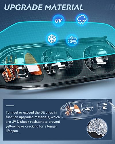 Miniatura 5 de Nilight Conjunto de faros delanteros compatible con Chevy Impala 2000, 2001, 2002, 2003, 2004, 2005, Chevy Impala, carcasa negra, reflector ámbar