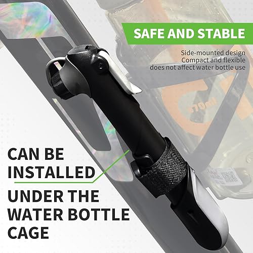 Miniatura 5 de Mini bomba de bicicleta de 120 PSI, bomba de marco portátil, adecuada para bicicletas de carretera y montaña, compatible con válvulas Presta y