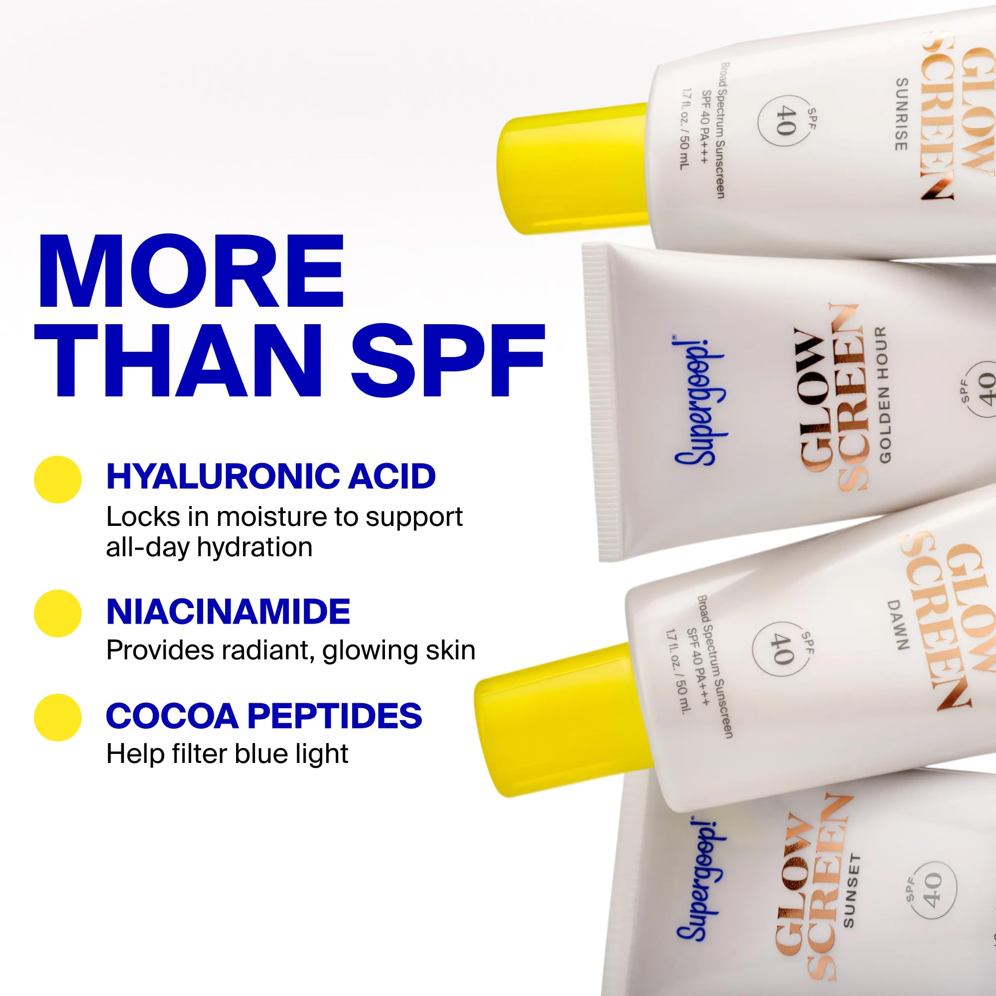 Supergoop! Glowscreen - SPF 40-2.5 fl oz - Glowy Primer + Broad Spectrum Sunscreen - Adds Instant Glow - Helps Filter Blue Light - Boosts Hydration with Hyaluronic Acid, Vitamin B5 & Niacinamide