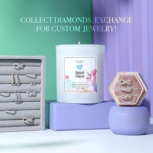 Miniatura 7 de Vela de princesa con diamante en el interior, velas Foreverwick, velas de soja perfumadas, regalos para mujeres, vela de aniversario, velas de