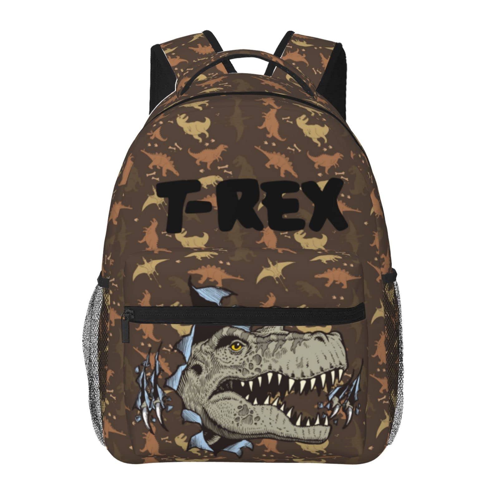 HANKCLES T-Rex Dinosaur Backpack T-REX Bookbag Brown Dinosaur Backpack Dinosaur Lover Bag Backpack Dinosaur Gifts Dinosaur Lightweight Dinosaur Backpack for Boy Girl Students