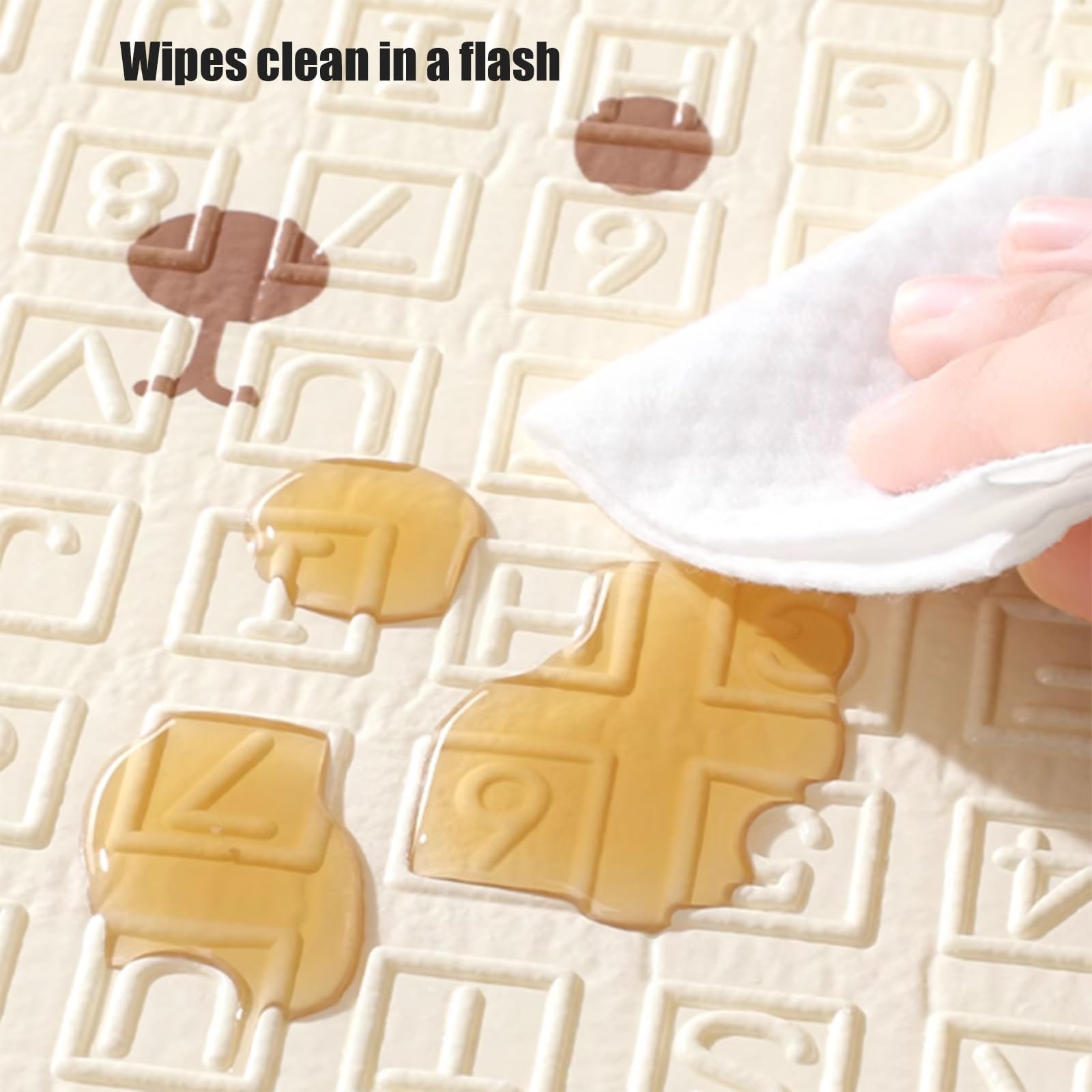 Kinder 2-seitige Dicke wasserdichte Krabbeldecken, Faltbare Spielmatte mit Tiermotiven für Kinder Wohnzimmer, Laufstall, Schlafzimmer(B)