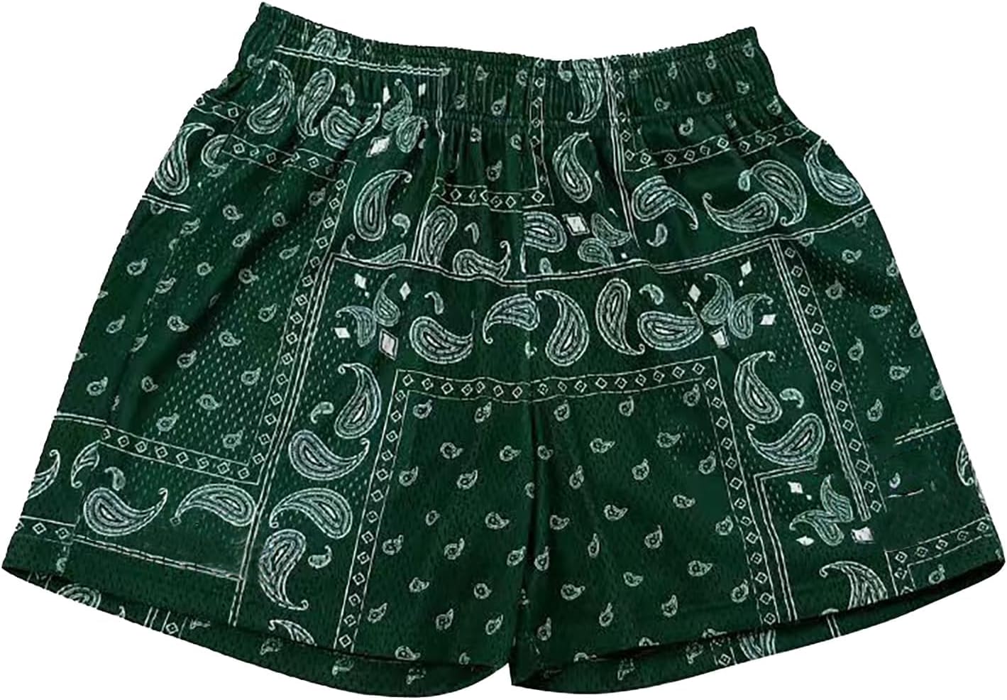 MECH-ENG Mens Paisley Graphic Bandana Shorts Retro Running Boxing Mesh Boho Drawstring Shorts