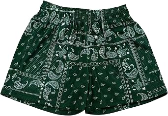 MECH-ENG Mens Paisley Graphic Bandana Shorts Retro Running Boxing Mesh Boho Drawstring Shorts
