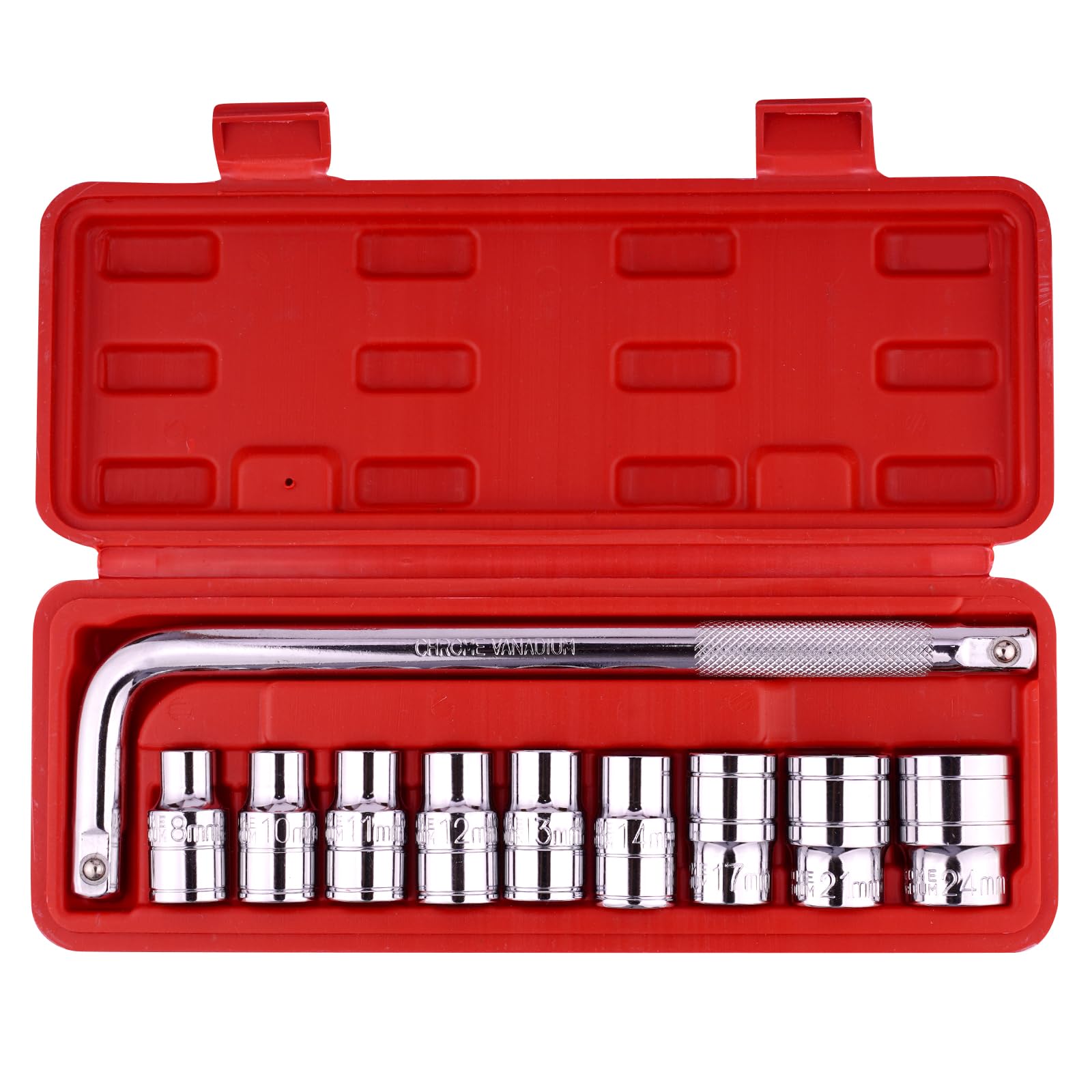 AIYIBEN 10 PCS Socket Set,1 1/2" Square Drive, 9 1/2" Sleeve: 8MM, 10MM, 11MM, 12MM, 13MM, 14MM, 17MM, 21MM