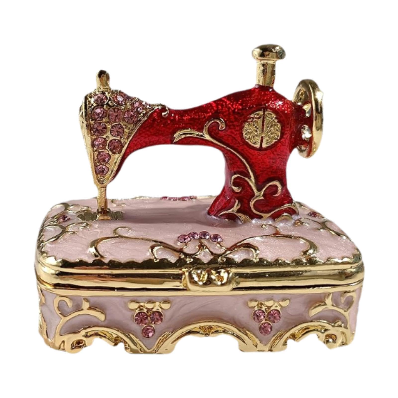 Coffre à Bijoux, Boîte à Trésors, Boîte Décorative en Forme de Machine à Coudre, Ornement pour Chambre, Vitrine de Magasin, Meuble, Pendentif en Forme, Rose