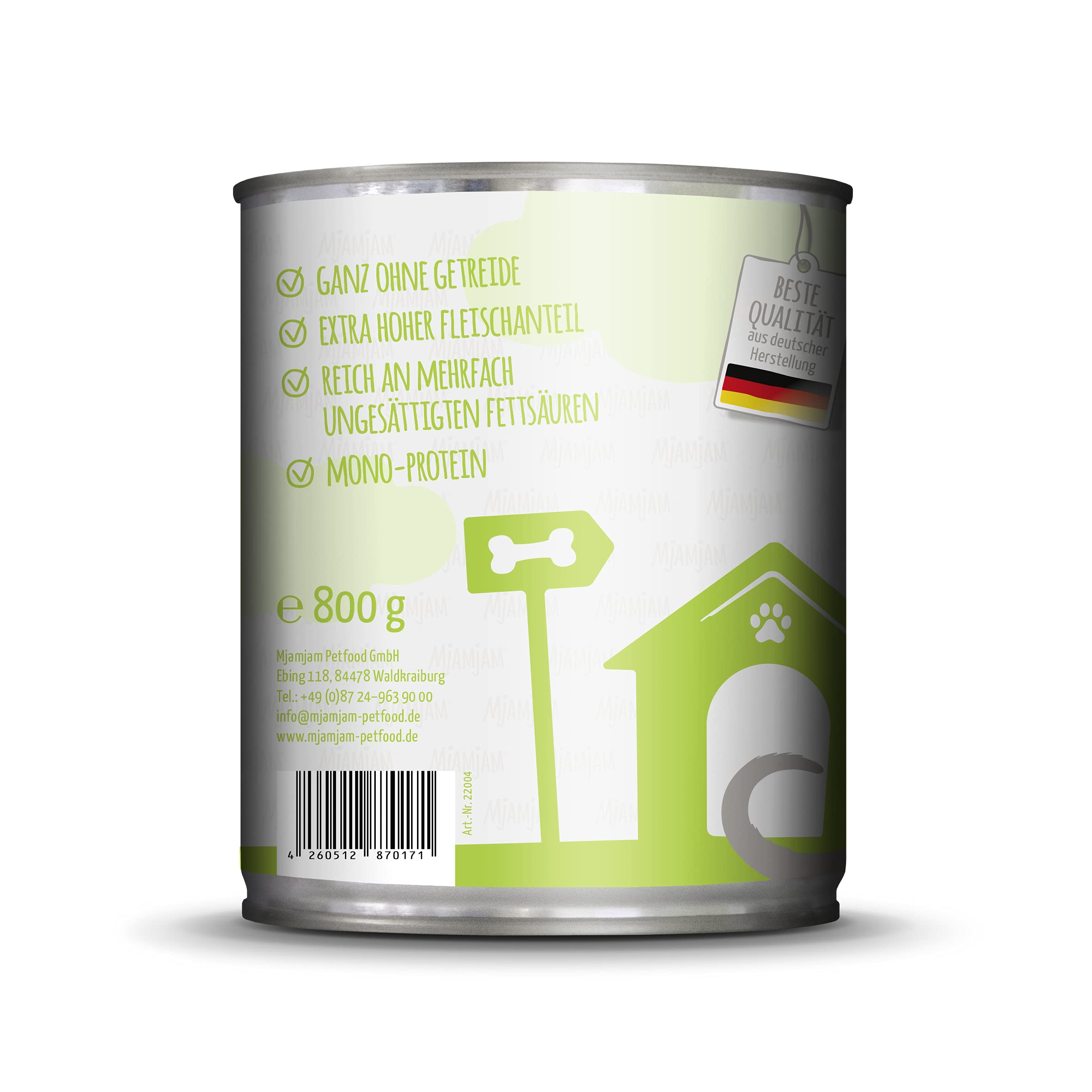 MjAMjAM - Premium Nassfutter für Hunde - vorzügliches Kalb an gedämpfter Zucchini, 6er Pack (6 x 800 g) & - Premium Nassfutter für Hunde - Mixpaket I - Huhn & Ente, Rind