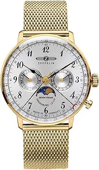 Zeppelin Herrenuhr mit Edelstahl Milanaiseband Serie LZ129 
