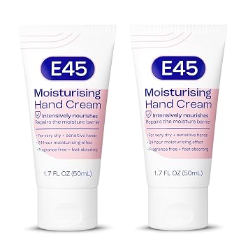 E45 Hand Lotion, Fast Absorbing Formula for Dry Sensitive Skin, Travel Size Cream, Fast Absorbing, Fragrance-Free, Dermatologist Tested, for Healthier Skin, 1.7 fl oz 50mL