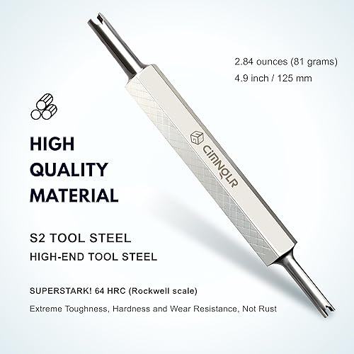 Miniatura 9 de Kit de herramientas de extracción de vástago de válvula de neumático, incluye herramienta de extracción de núcleo de válvula Presta, herramienta de