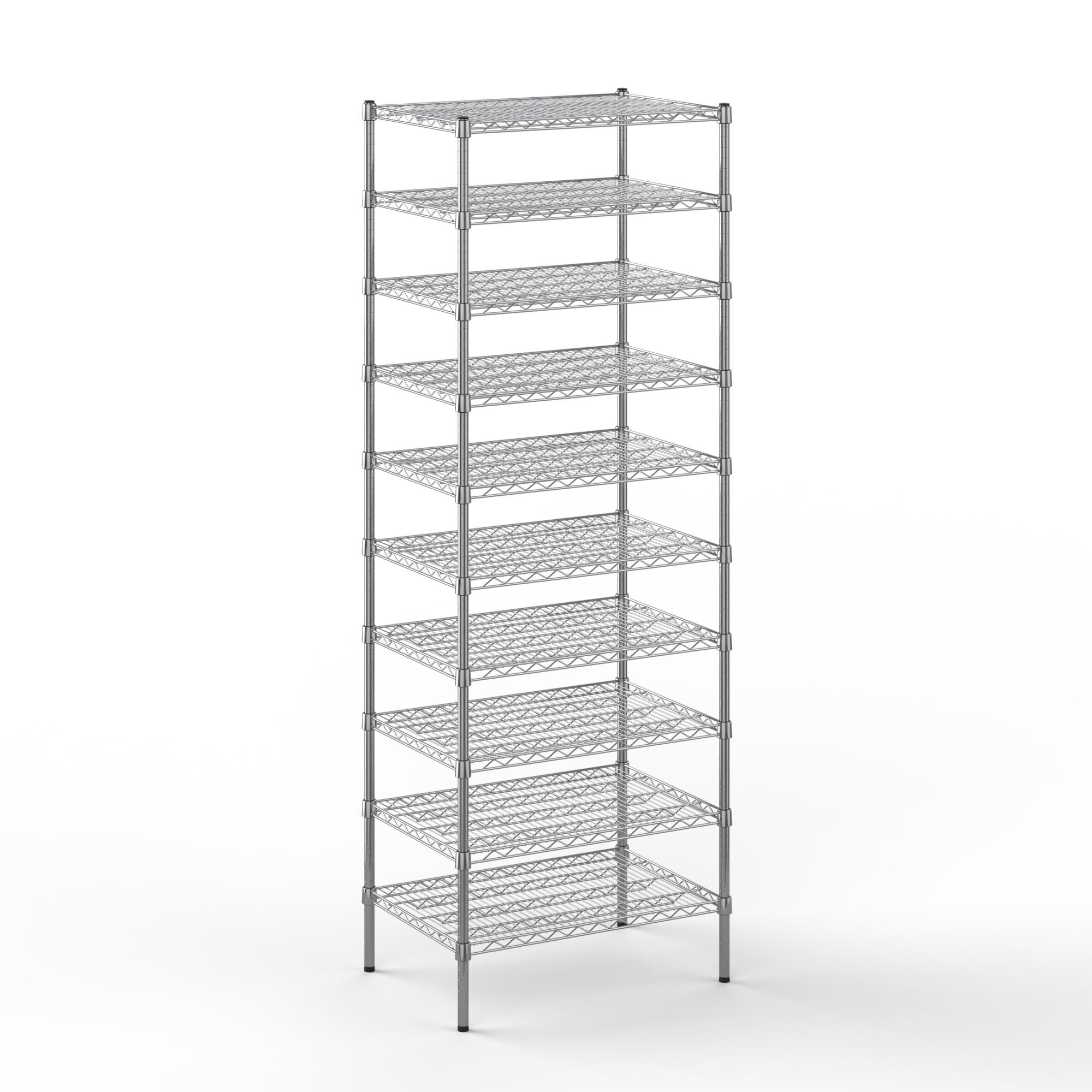 21" Deep x 30" Wide x 86" Height Wire Shelving Kit | 10-Tier | NSF Commercial Storage Rack Unit