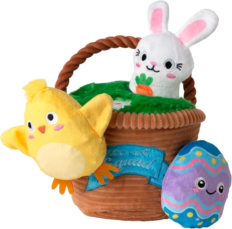Brinquedo para Cães de Pelúcia Fringe Studio Egg Hunt Squad com Toca e 3 Mini Brinquedos, 4 Peças (289253)