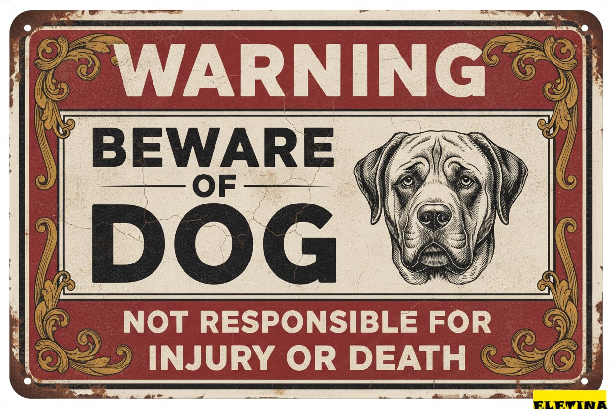 Tin Sign for Man Cave Beware Of Dog Rottweiler Metal Warning Beware Of Dog S Fence Outdoor Farm Garden Gate Home Yard Decor 8x12in Private Property Decorative