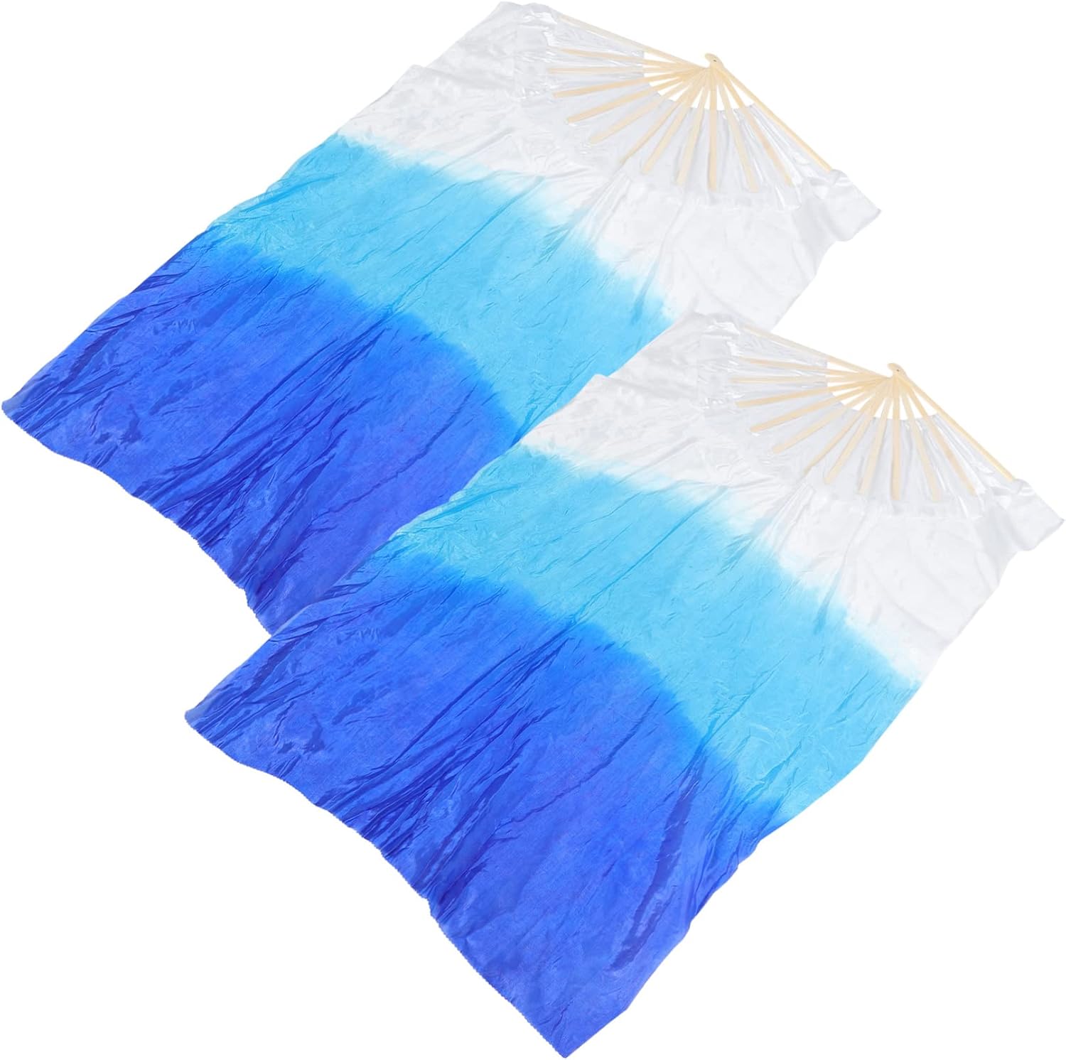 2sets Portable Hand Fan Large Silk Fan Gradient Dance Performance Easy to Fold and Store 2pcs*2