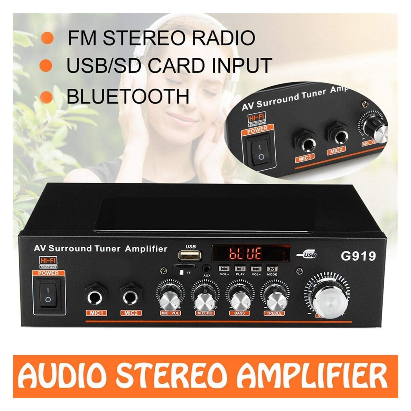 Amplificatori digitali domestici da 1000 W, amplificatore Bluetooth for bassi, altoparlante Hi-Fi FM, subwoofer Per l'home cinema