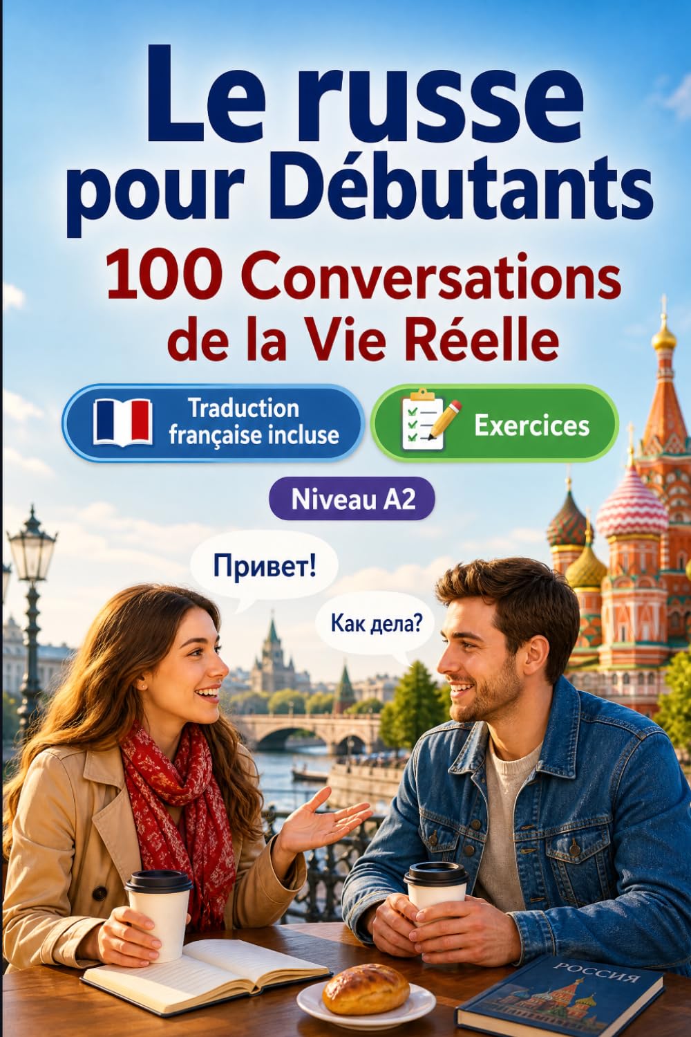 Le russe pour Débutants A2 : 100 Conversations de la Vie Réelle: Apprenez le russe en situations réelles, passé, futur, voyages, travail, dialogues bilingues, vocabulaire et exercices