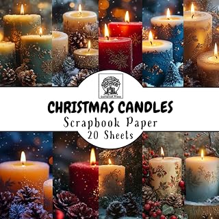 Christmas Candles Scrapbook Paper: 20 Double-Sided Sheets for Scrapbooking, Junk Journals, Card Making, Decoupage, Origami, Paper Crafts, DIY Projects and Mixed Media